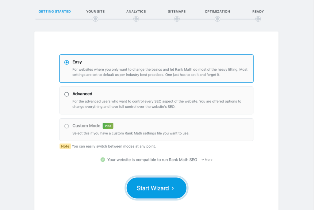 Rank Math SEO Setup Wizard